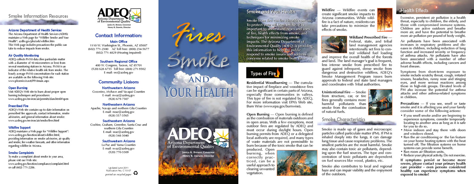 Fires Smoke and Your Health Brochure